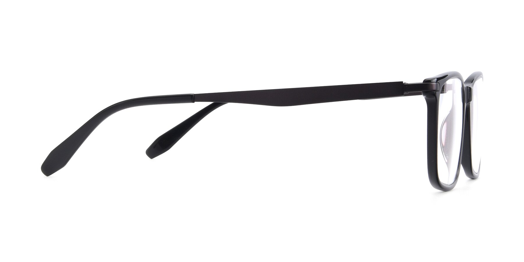 Side of T002 in Black with Clear Reading Eyeglass Lenses