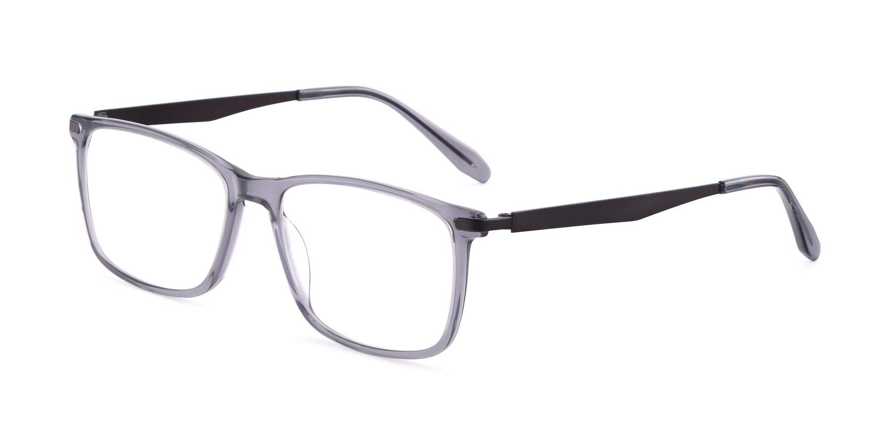 Angle of T002 in Transparent Grey with Clear Reading Eyeglass Lenses