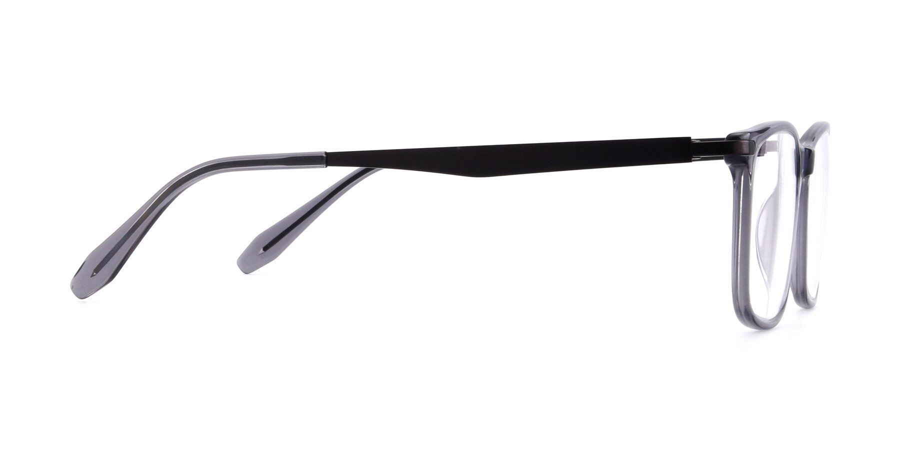 Side of T002 in Transparent Grey with Clear Blue Light Blocking Lenses