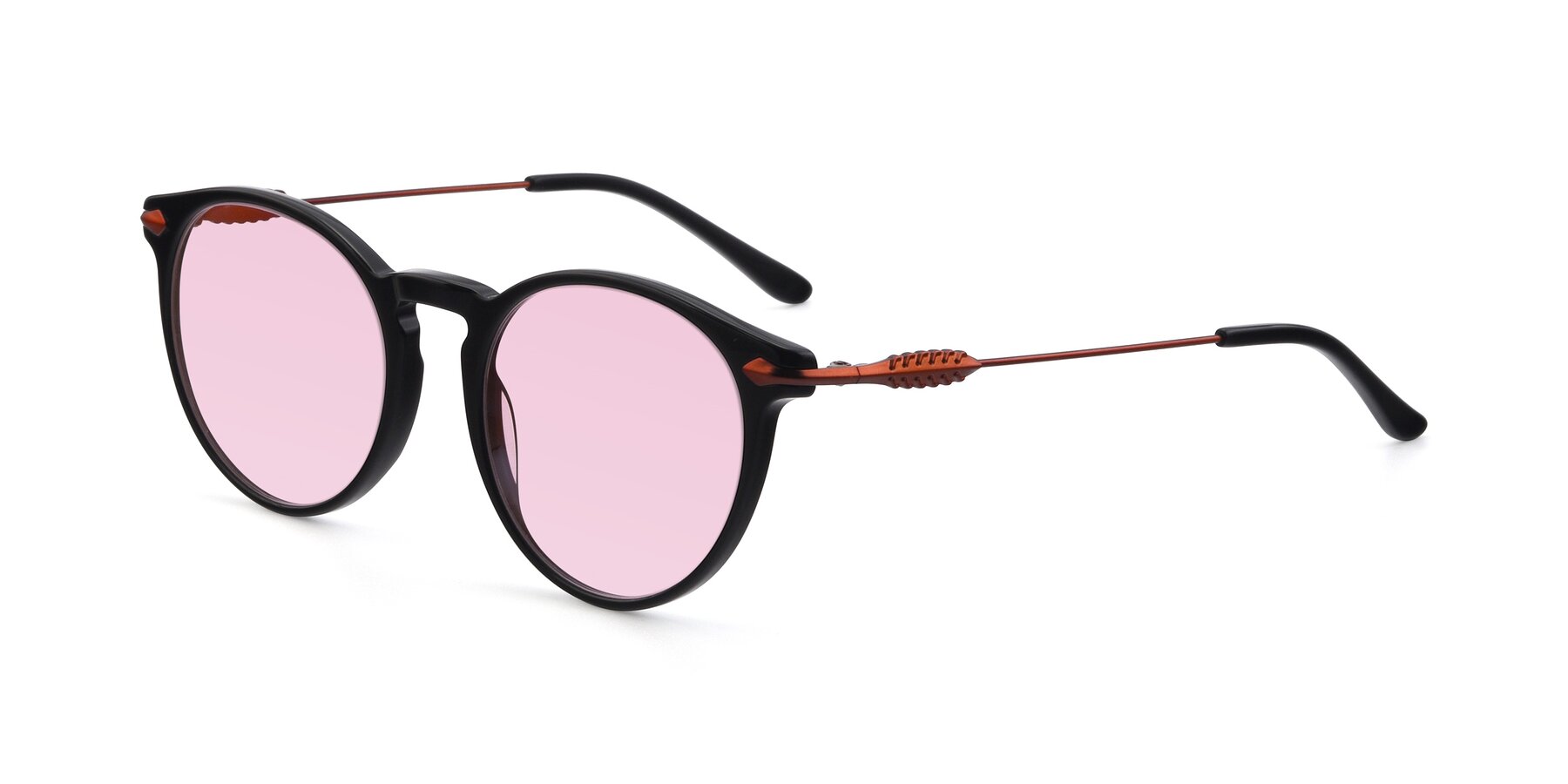 Angle of 17660 in Black with Light Pink Tinted Lenses