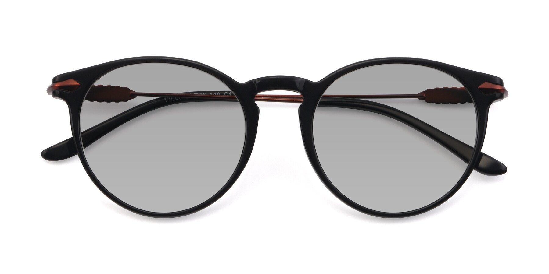 Folded Front of 17660 in Black with Light Gray Tinted Lenses