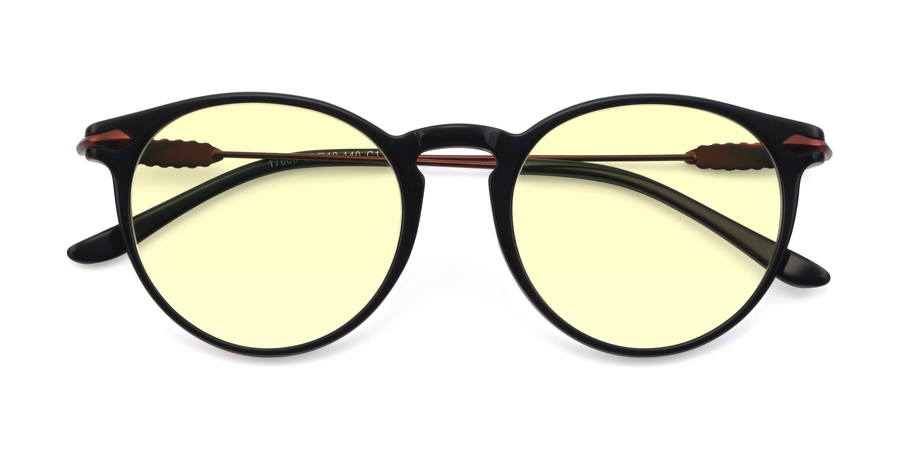 Folded Front of 17660 in Black with Light Yellow Tinted Lenses