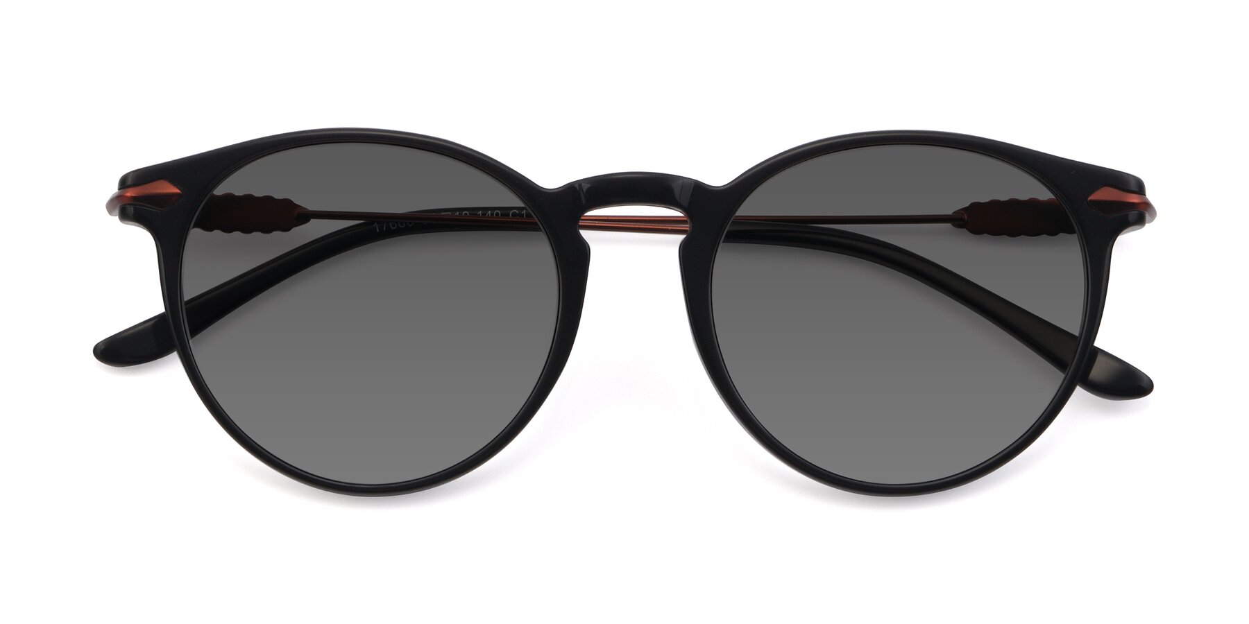 Folded Front of 17660 in Black with Medium Gray Tinted Lenses