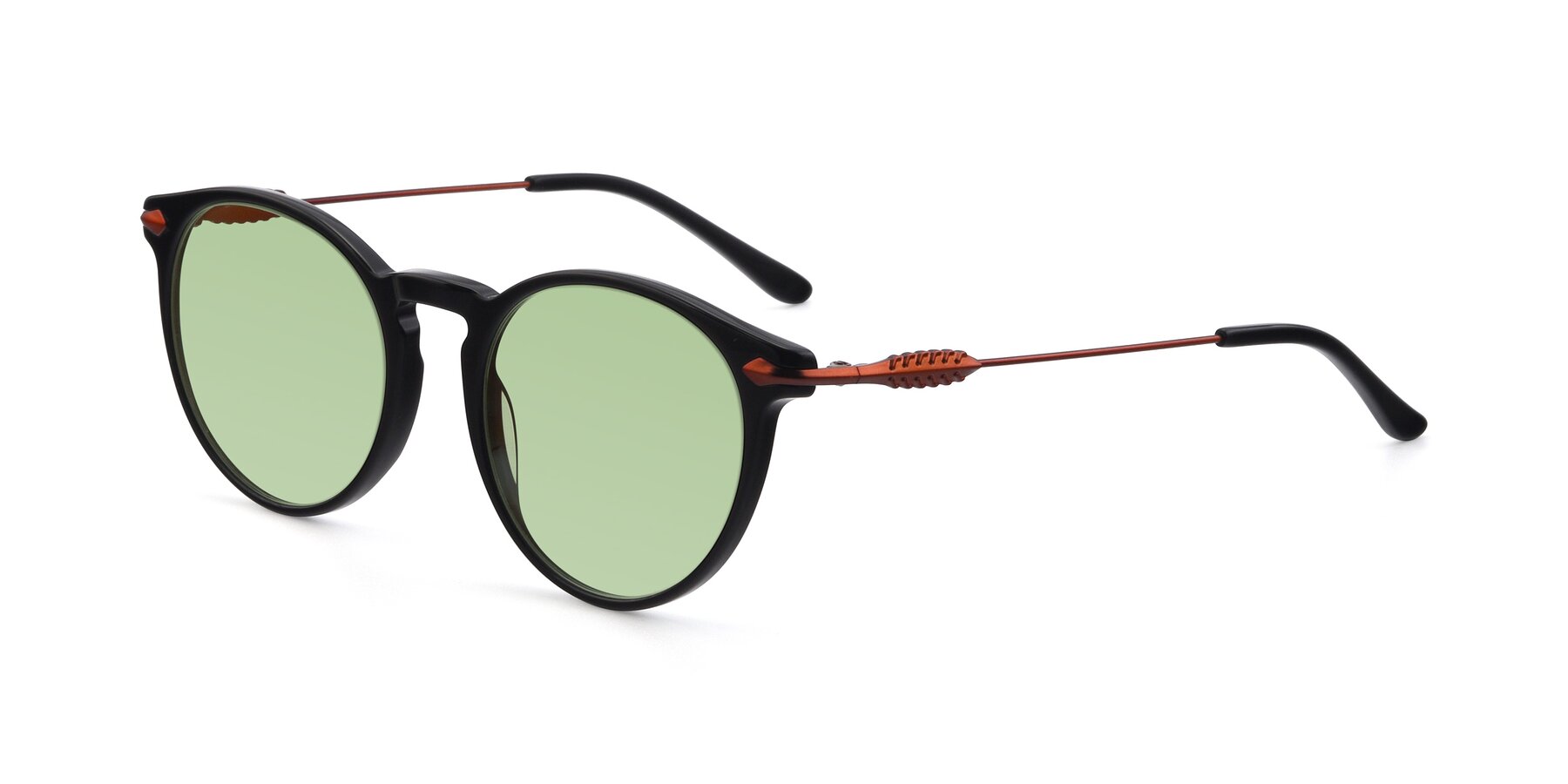 Angle of 17660 in Black with Medium Green Tinted Lenses