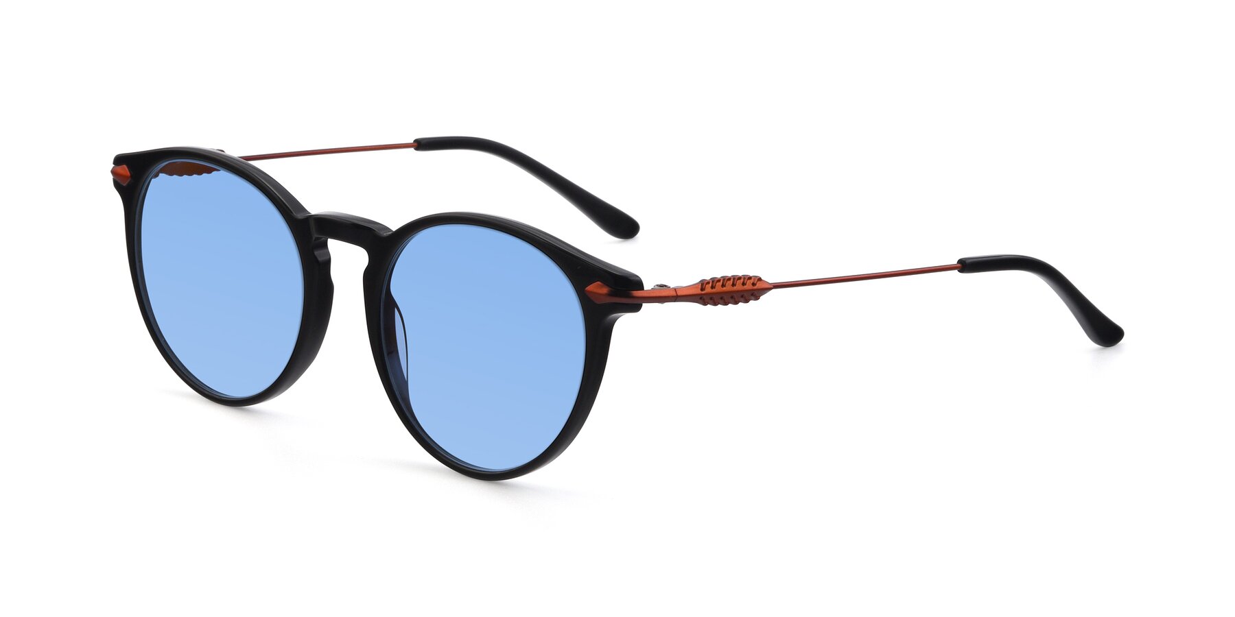 Angle of 17660 in Black with Medium Blue Tinted Lenses