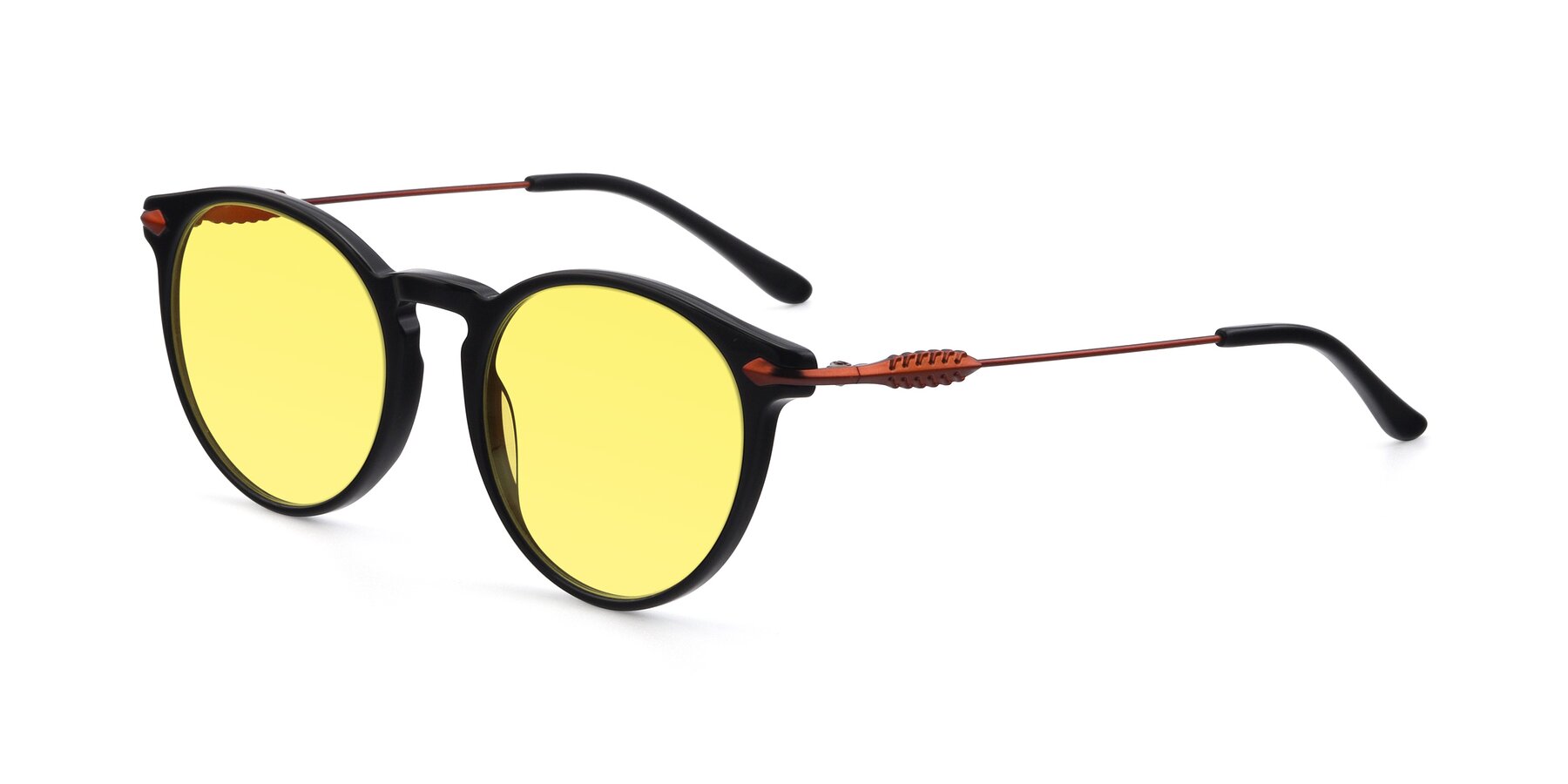 Angle of 17660 in Black with Medium Yellow Tinted Lenses