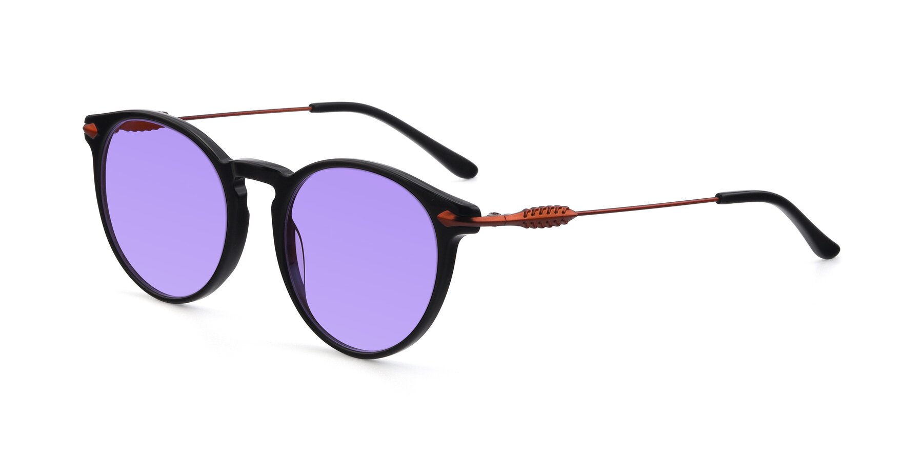 Angle of 17660 in Black with Medium Purple Tinted Lenses