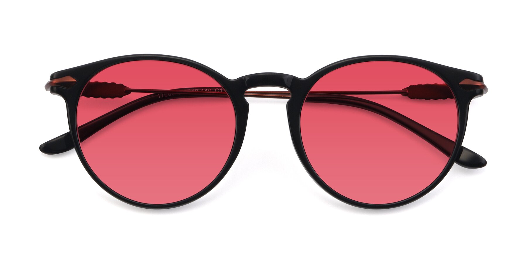Folded Front of 17660 in Black with Red Tinted Lenses