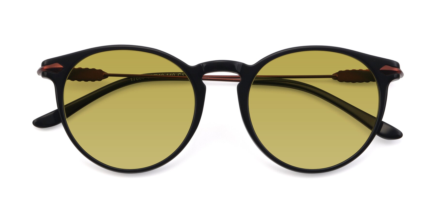 Folded Front of 17660 in Black with Champagne Tinted Lenses