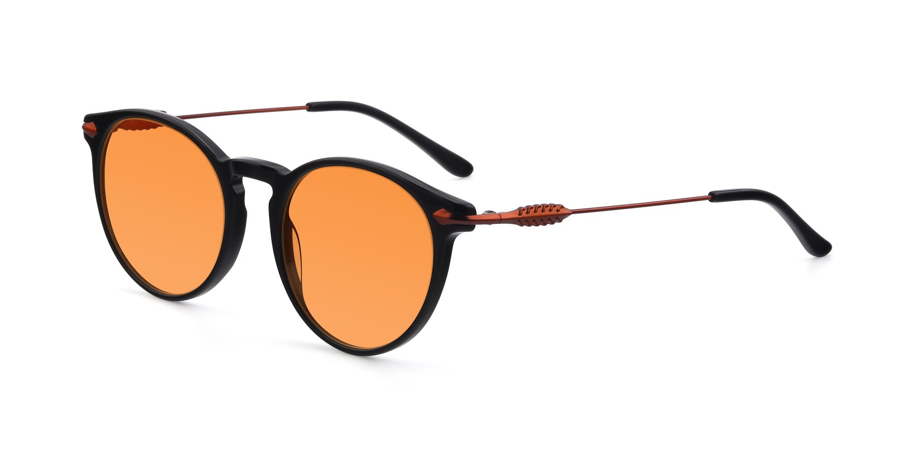 Angle of 17660 in Black with Orange Tinted Lenses