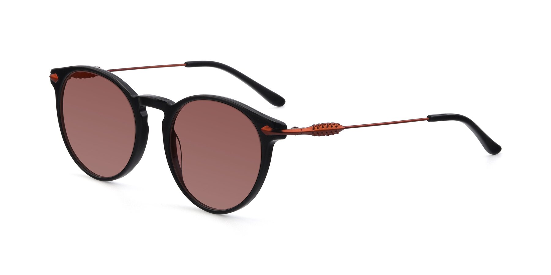 Angle of 17660 in Black with Garnet Tinted Lenses