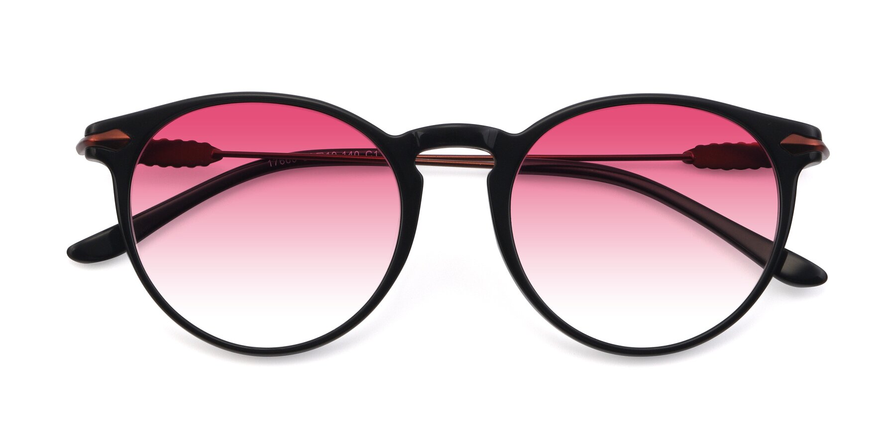 Folded Front of 17660 in Black with Pink Gradient Lenses