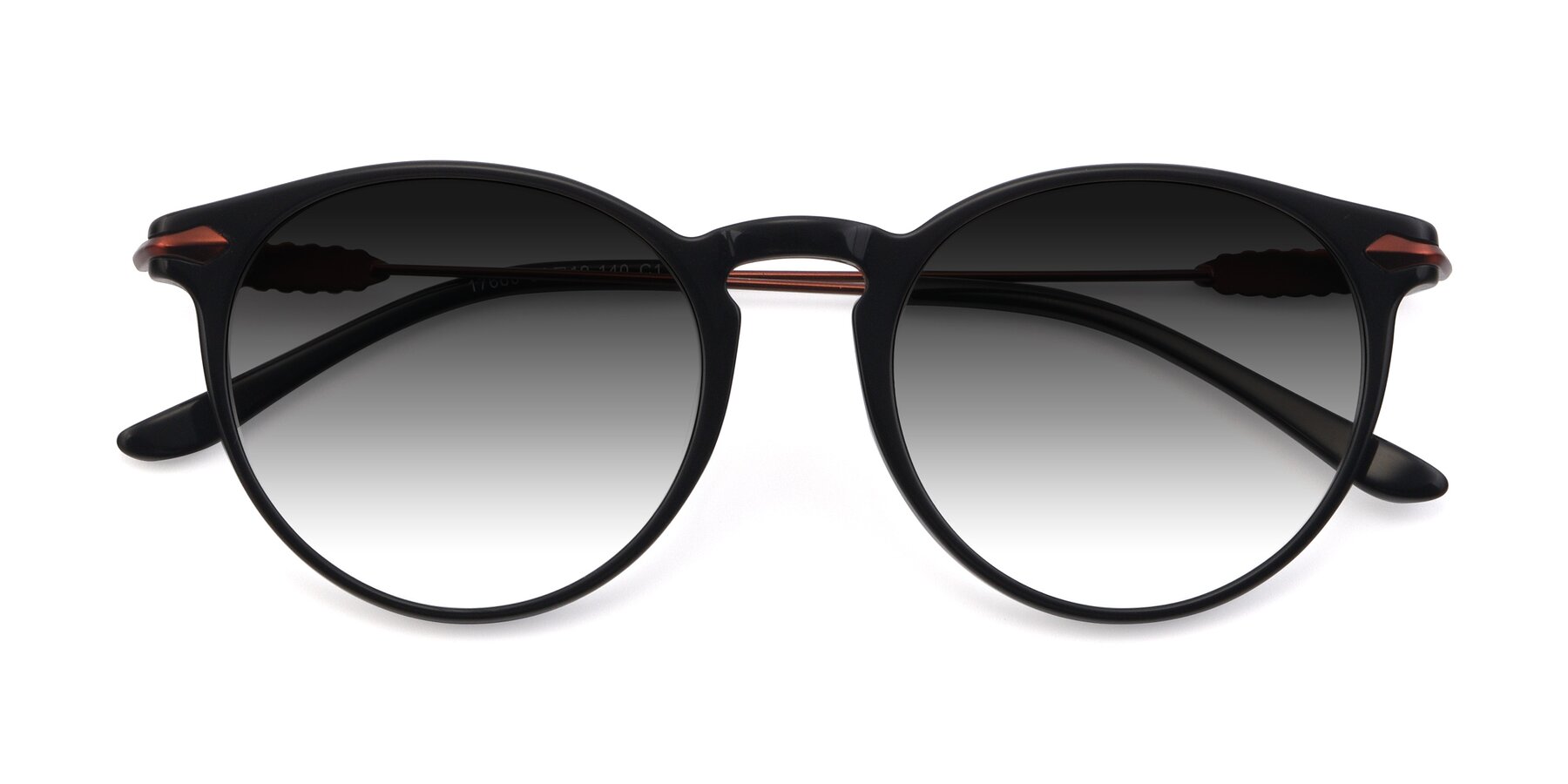 Folded Front of 17660 in Black with Gray Gradient Lenses