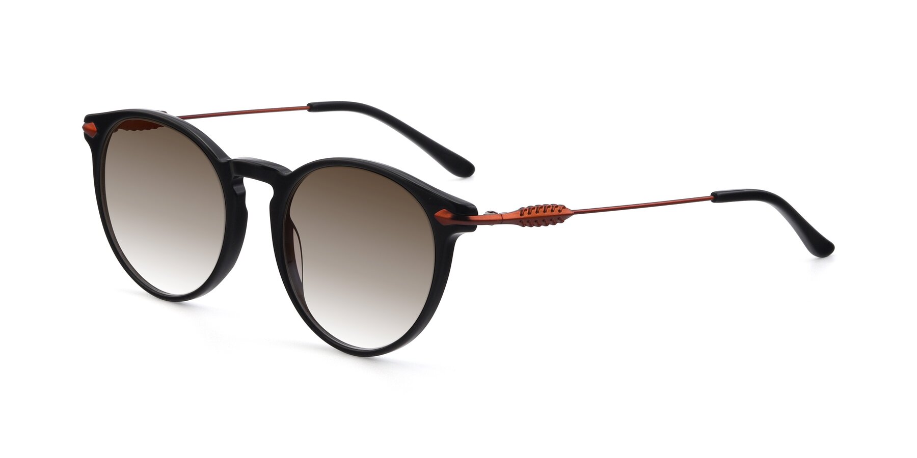 Angle of 17660 in Black with Brown Gradient Lenses