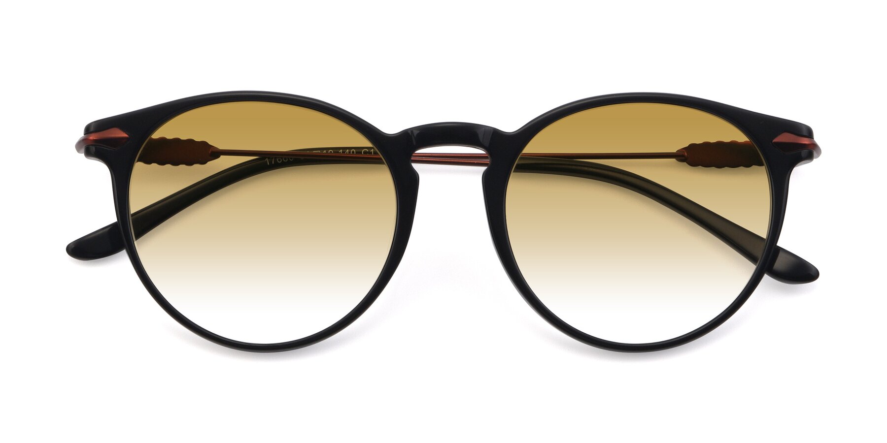 Folded Front of 17660 in Black with Champagne Gradient Lenses