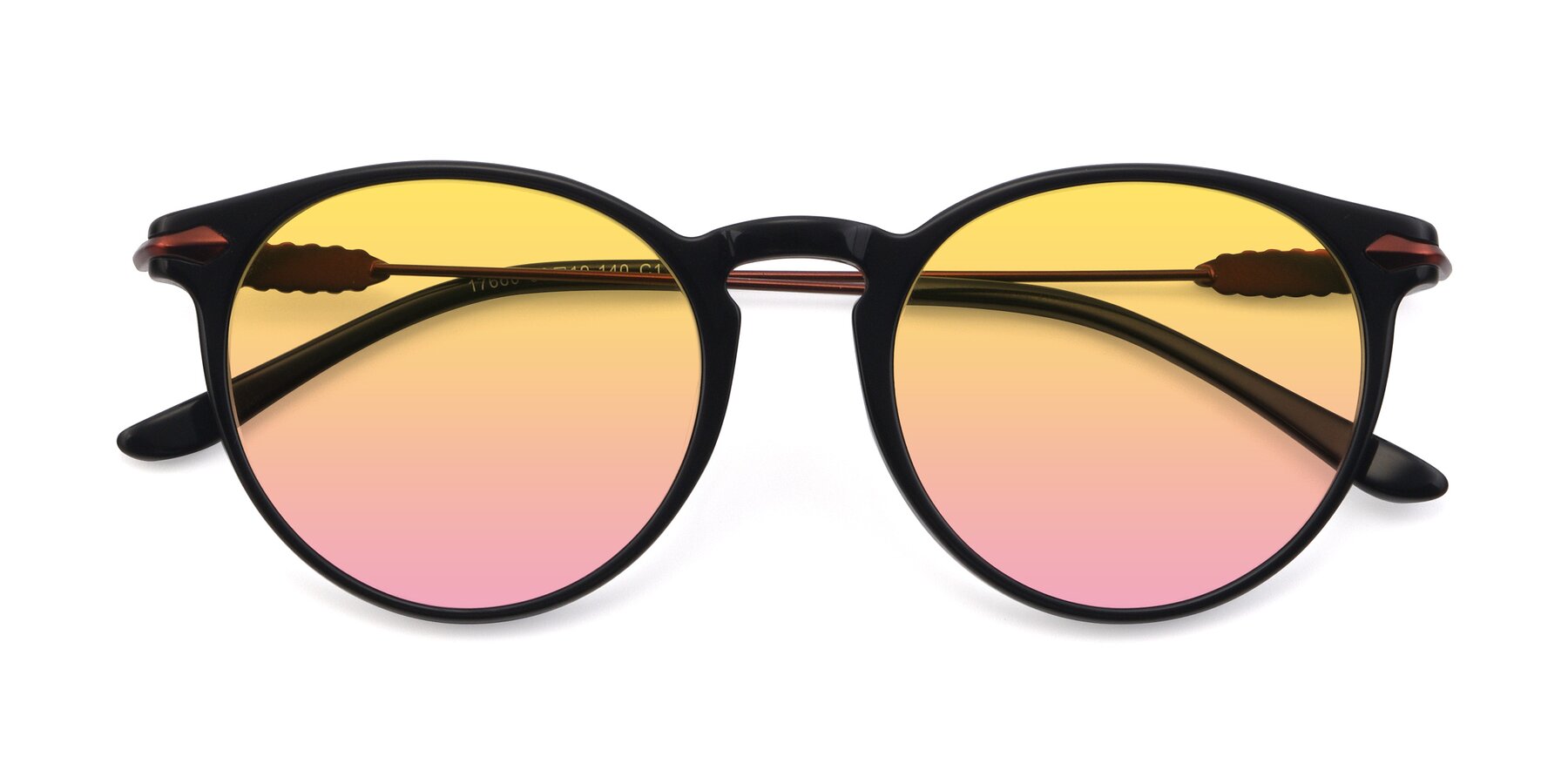 Folded Front of 17660 in Black with Yellow / Pink Gradient Lenses