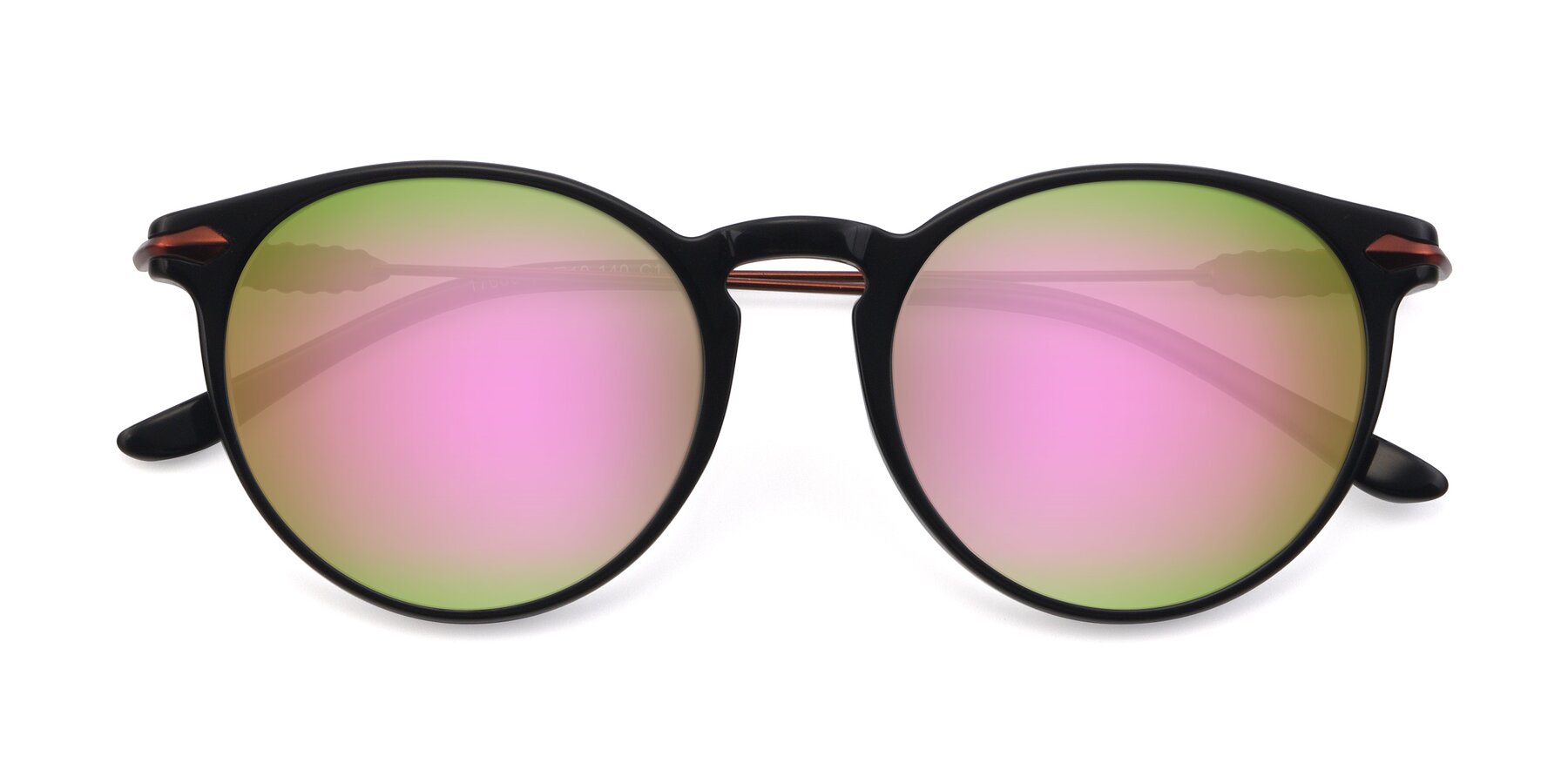 Folded Front of 17660 in Black with Pink Mirrored Lenses