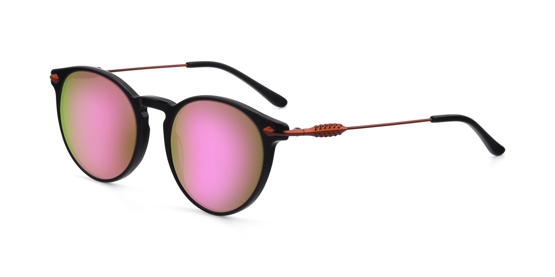Angle of 17660 in Black with Pink Mirrored Lenses