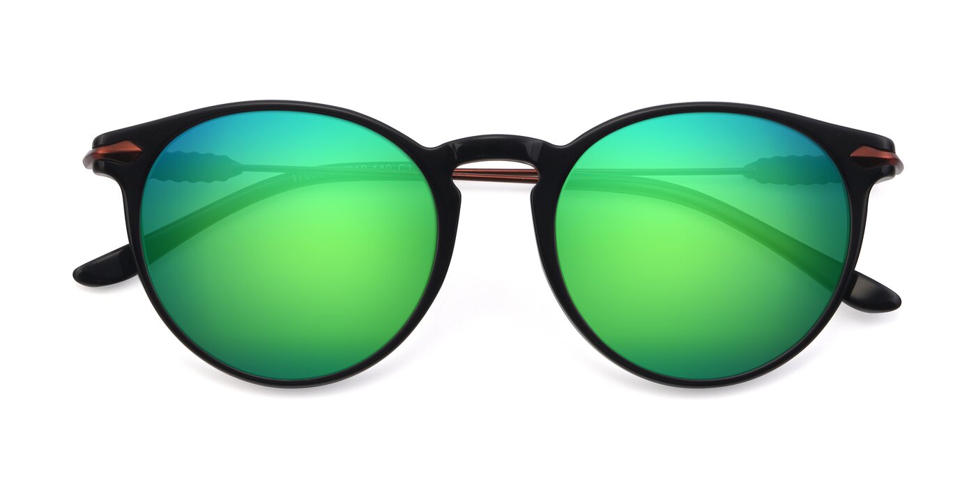17660 - Black Flash Mirrored Sunglasses