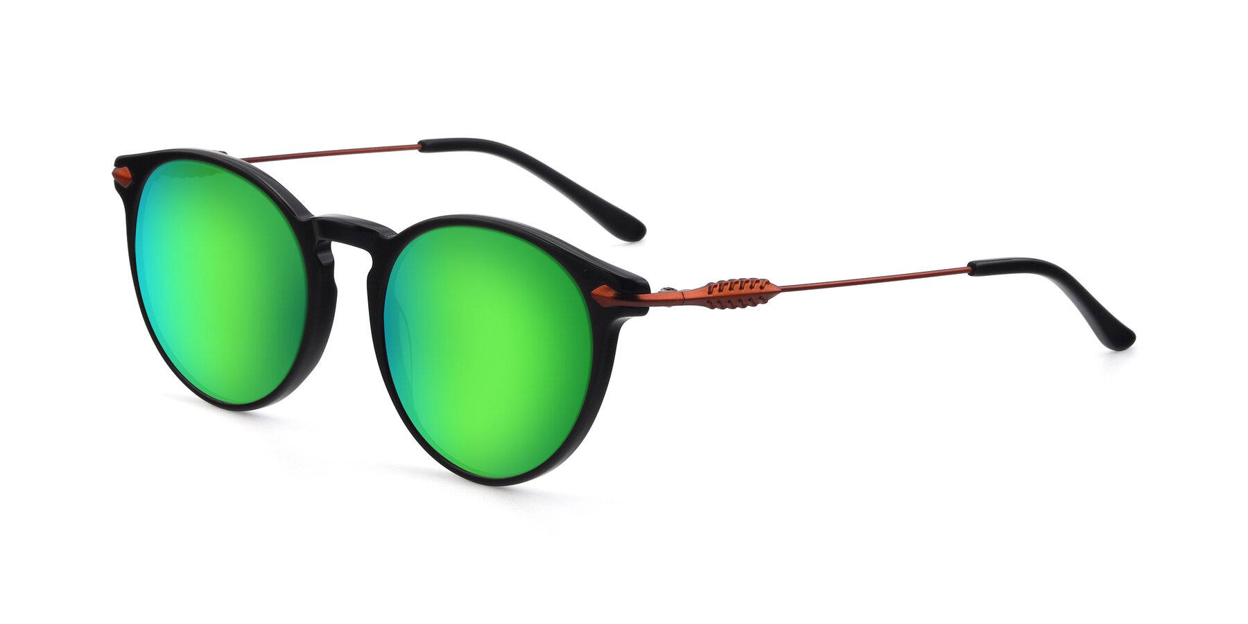 Angle of 17660 in Black with Green Mirrored Lenses