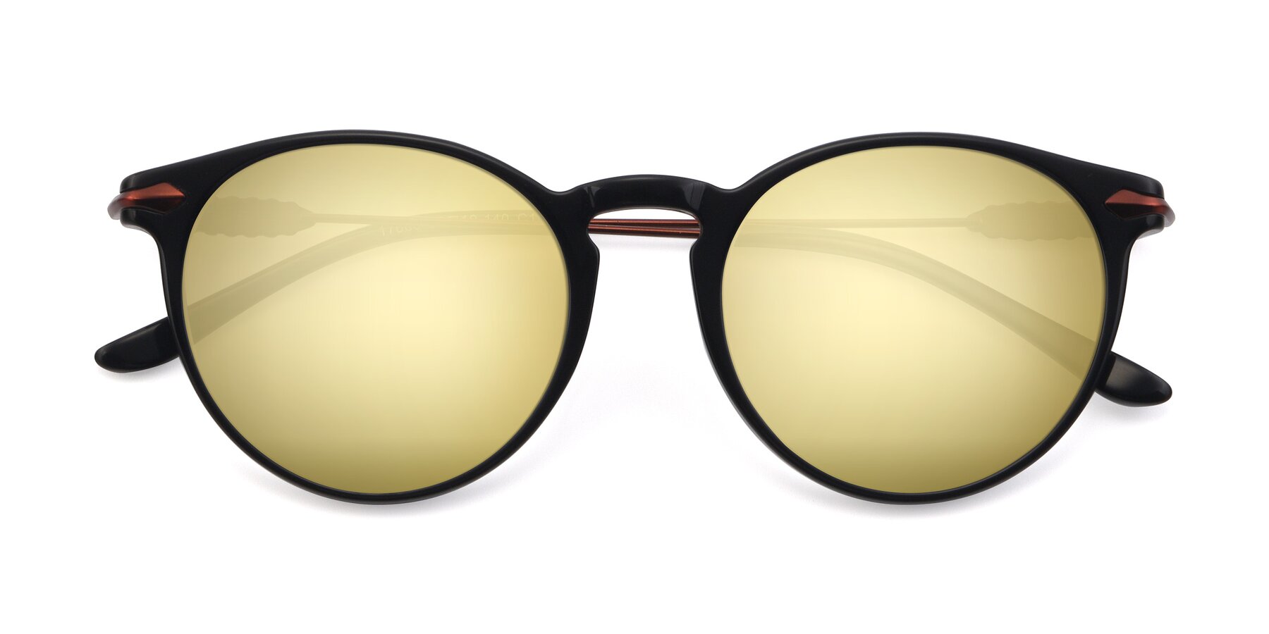 Folded Front of 17660 in Black with Gold Mirrored Lenses