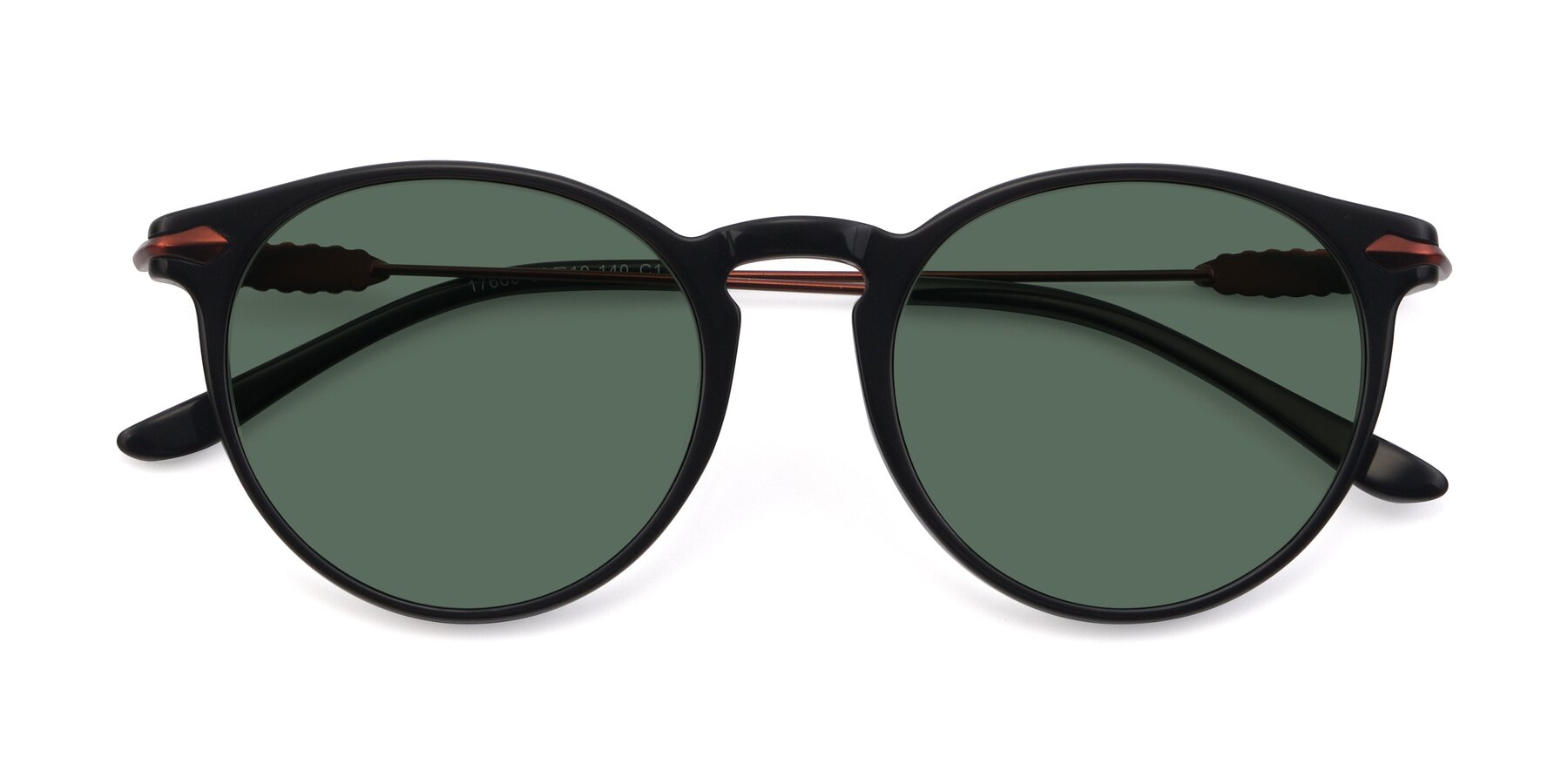 Folded Front of 17660 in Black with Green Polarized Lenses