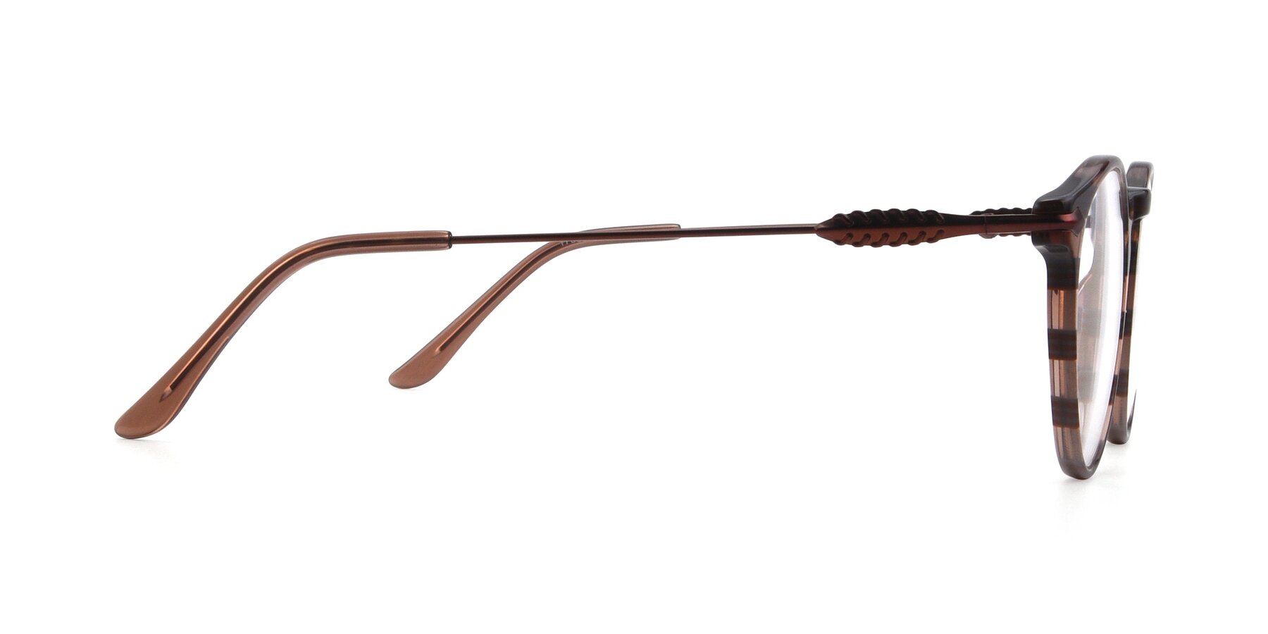 Side of 17660 in Stripe Brown with Clear Reading Eyeglass Lenses