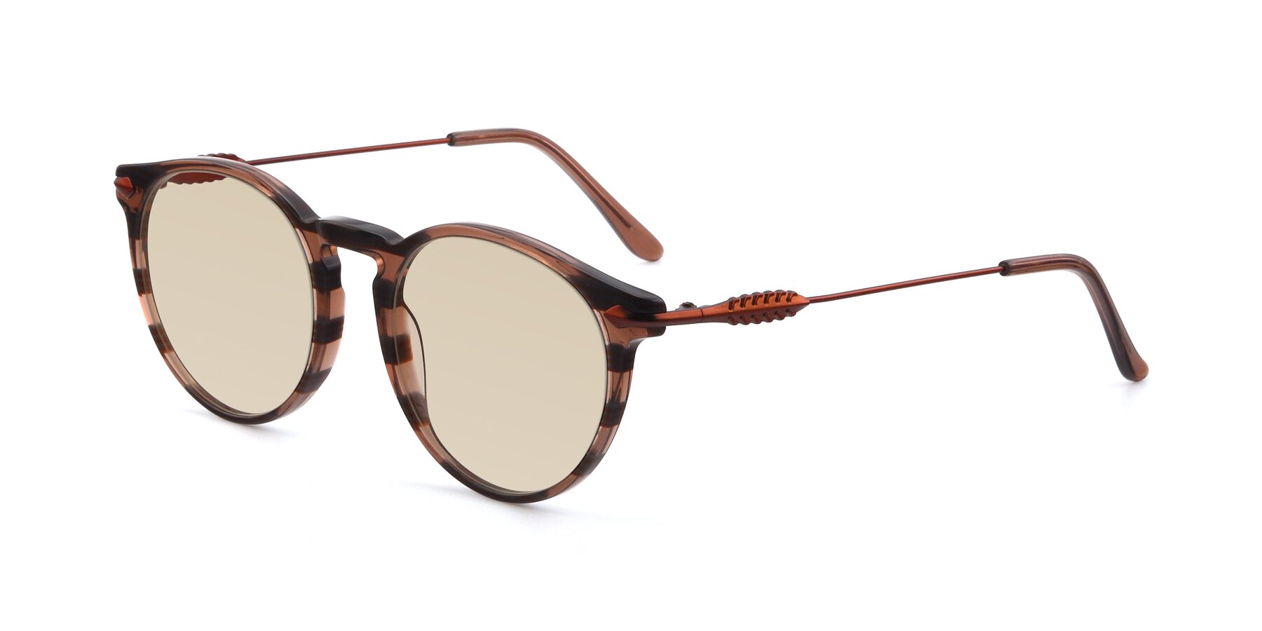 Angle of 17660 in Stripe Brown with Light Brown Tinted Lenses