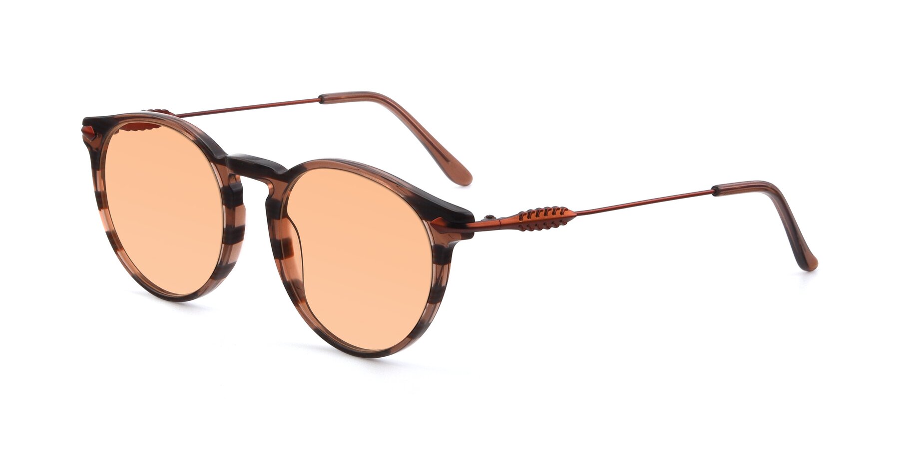 Angle of 17660 in Stripe Brown with Light Orange Tinted Lenses