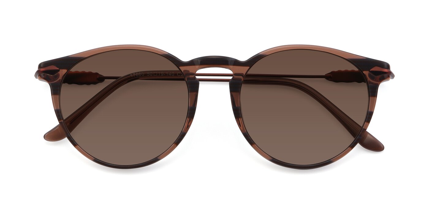 17660 - Stripe Brown Tinted Sunglasses