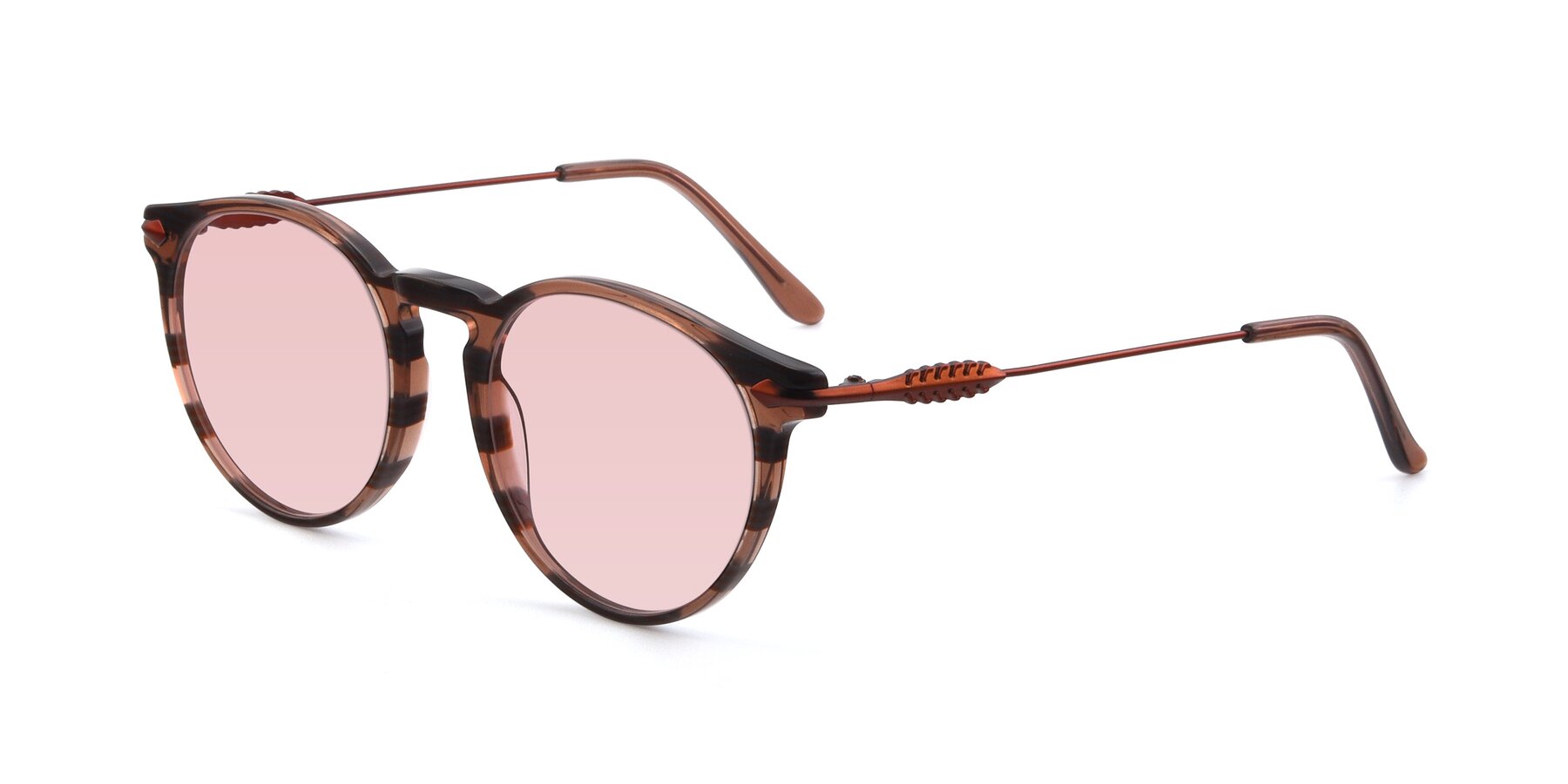 Angle of 17660 in Stripe Brown with Light Garnet Tinted Lenses