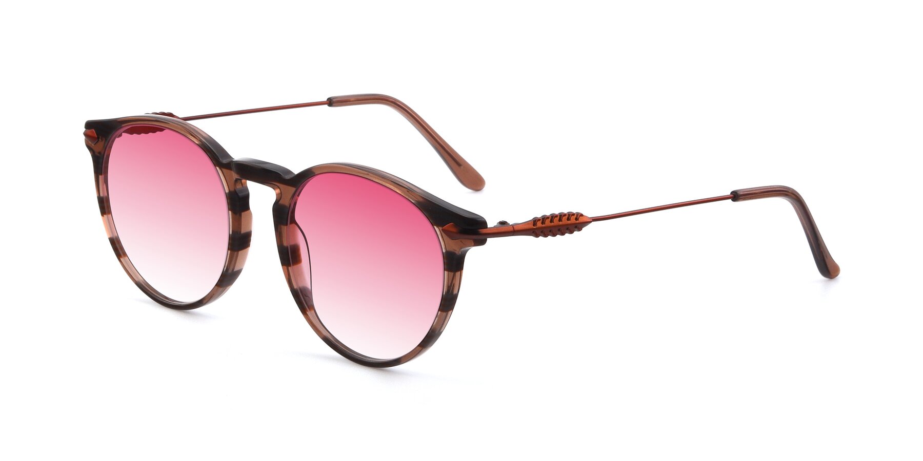 Angle of 17660 in Stripe Brown with Pink Gradient Lenses