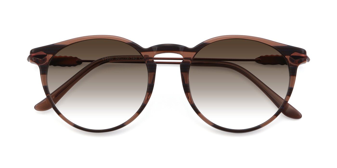 17660 - Stripe Brown Gradient Sunglasses