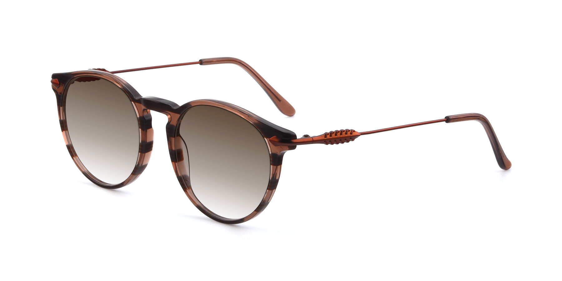 Angle of 17660 in Stripe Brown with Brown Gradient Lenses