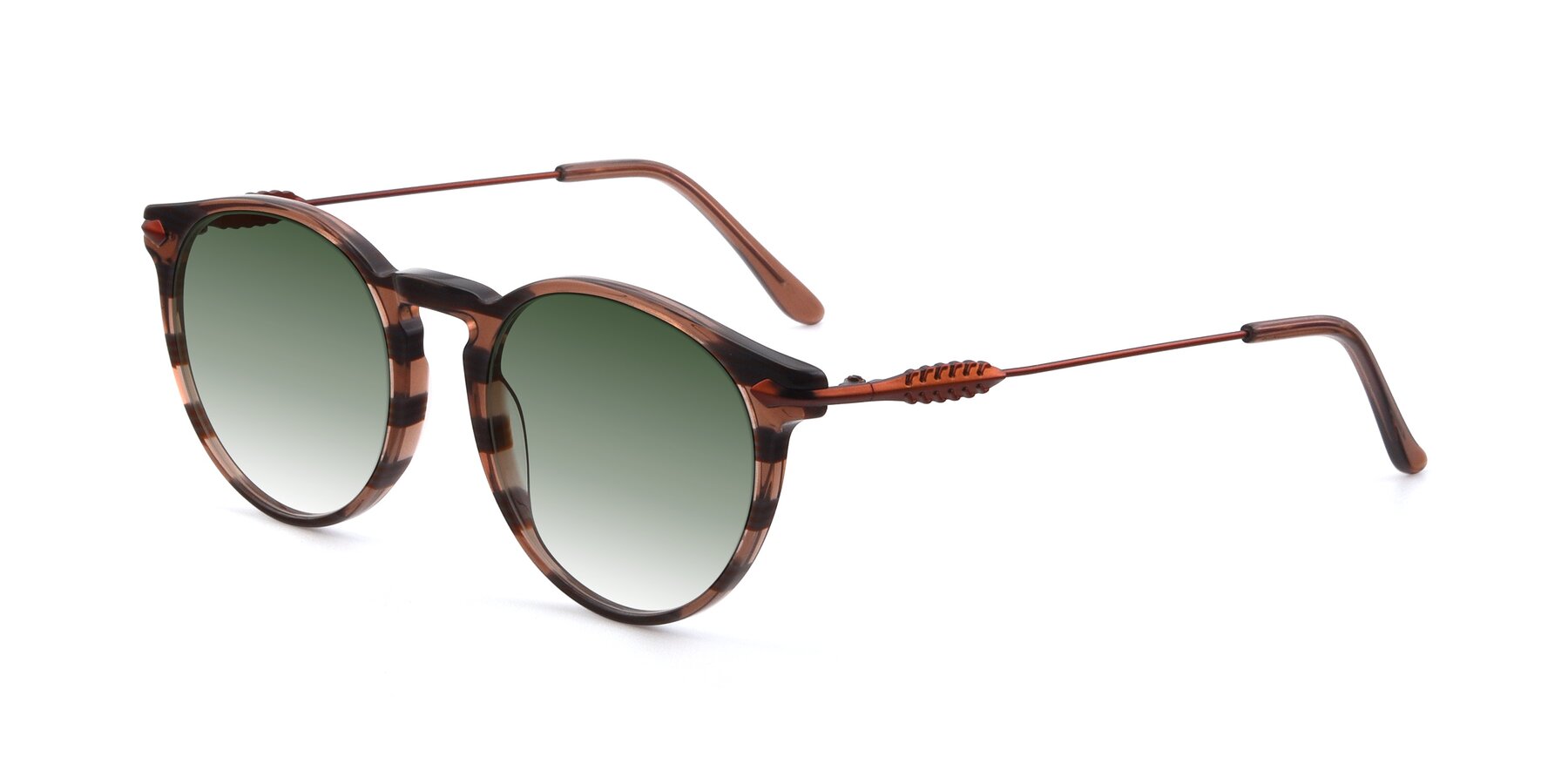 Angle of 17660 in Stripe Brown with Green Gradient Lenses