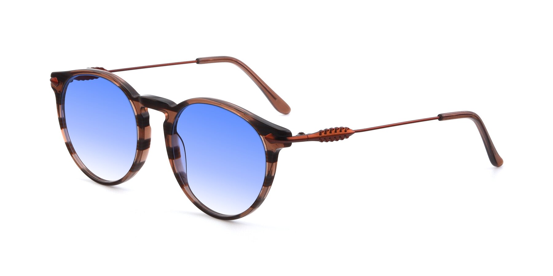 Angle of 17660 in Stripe Brown with Blue Gradient Lenses