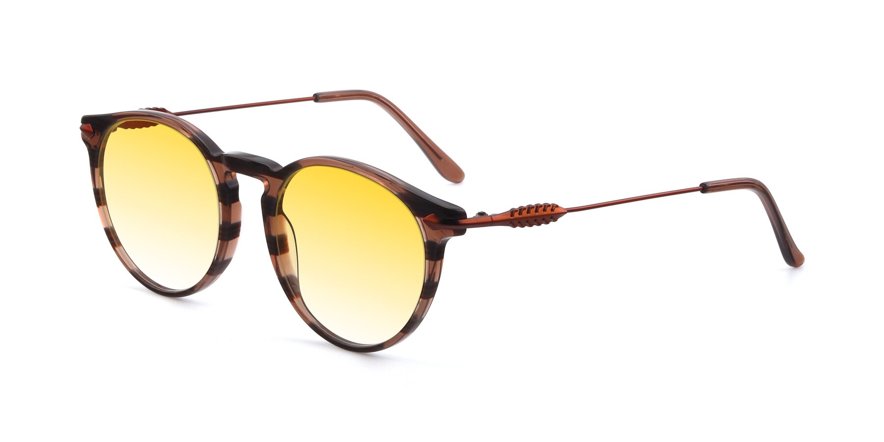 Angle of 17660 in Stripe Brown with Yellow Gradient Lenses