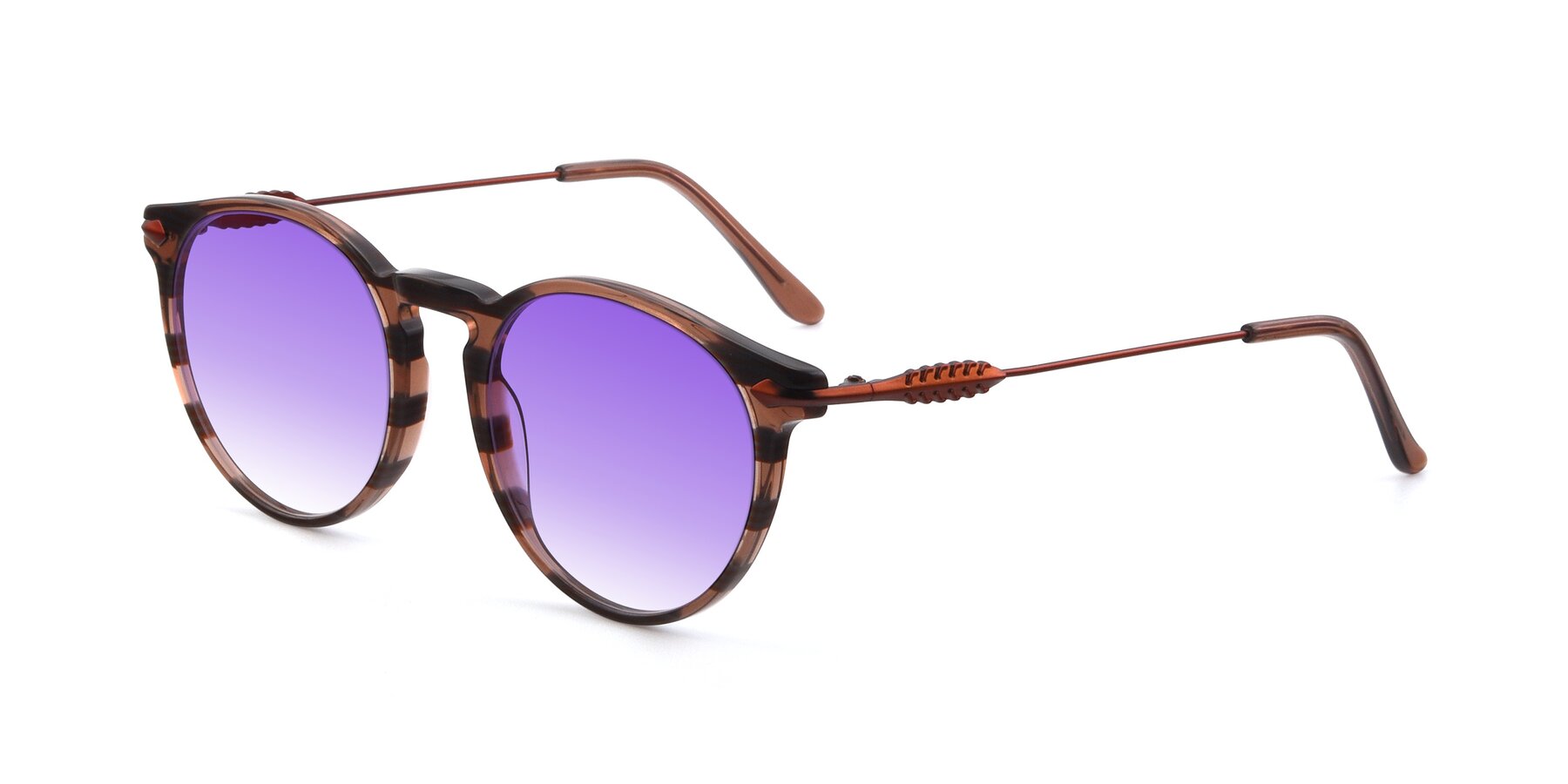 Angle of 17660 in Stripe Brown with Purple Gradient Lenses