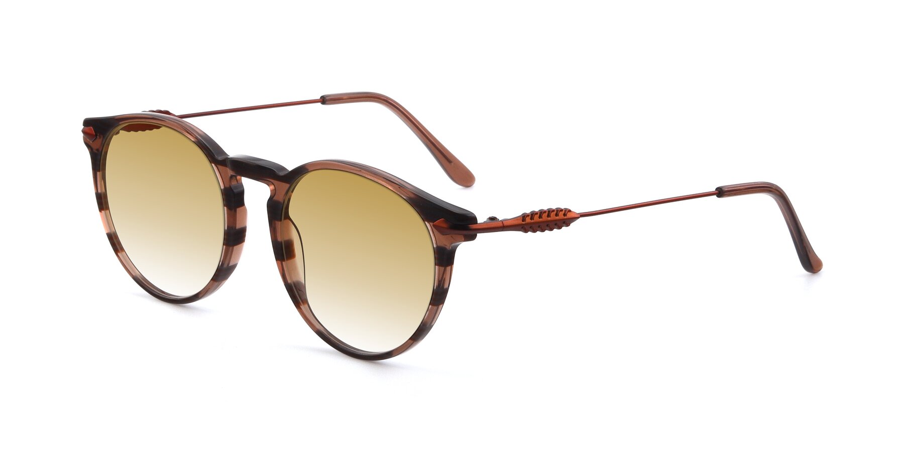 Angle of 17660 in Stripe Brown with Champagne Gradient Lenses