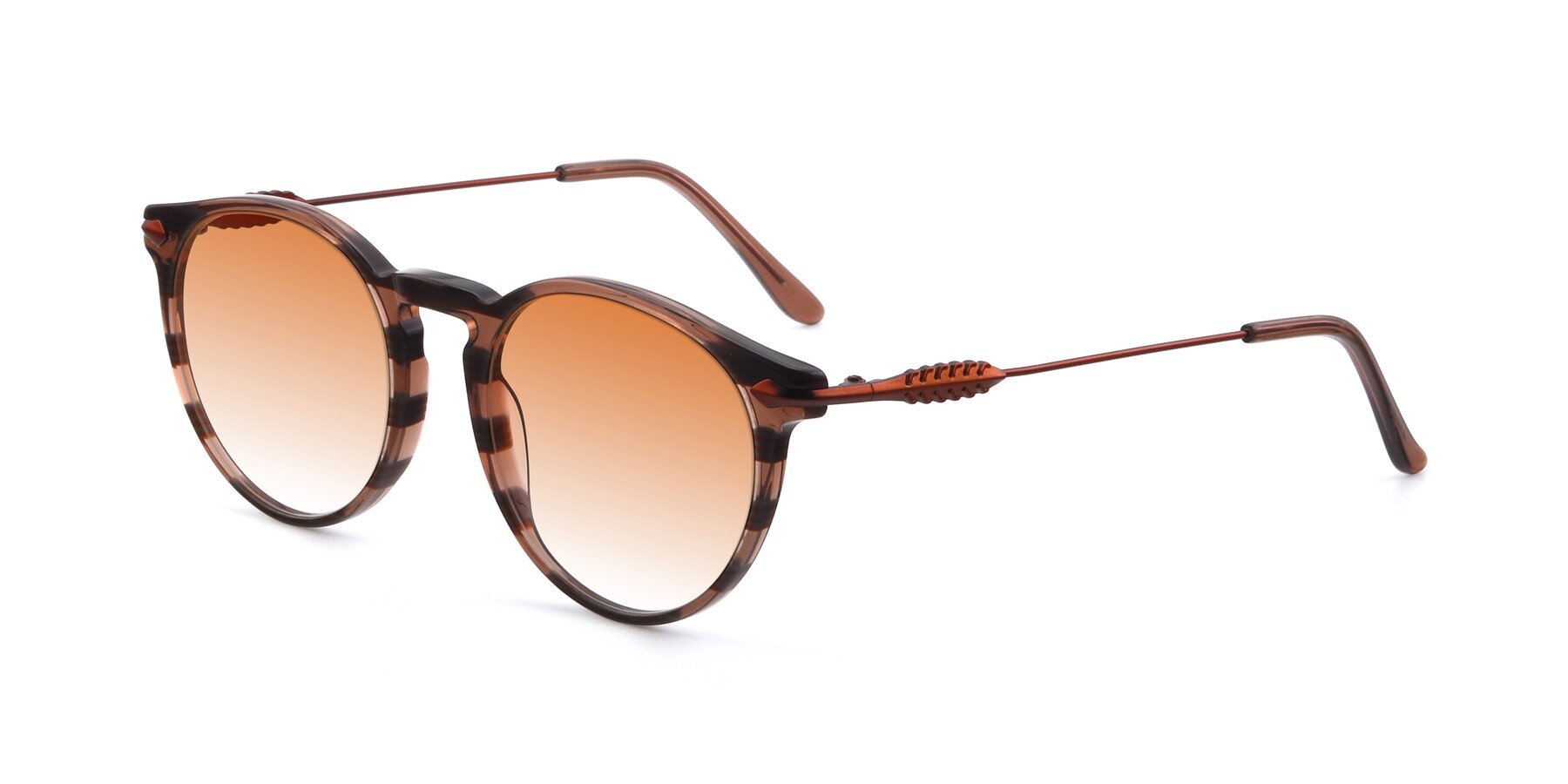 Angle of 17660 in Stripe Brown with Orange Gradient Lenses