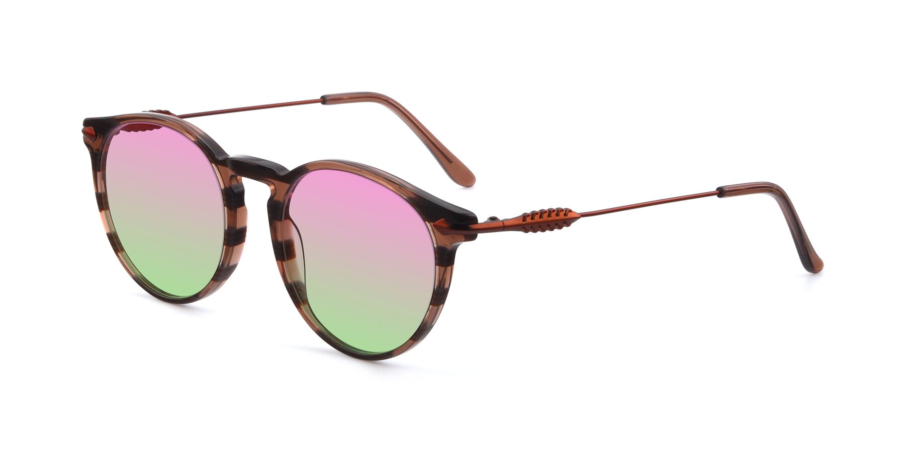 Angle of 17660 in Stripe Brown with Pink / Green Gradient Lenses