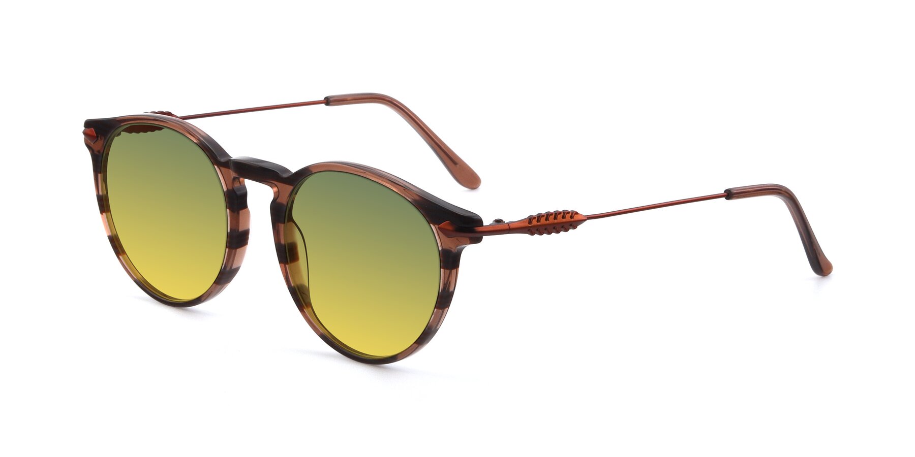 Angle of 17660 in Stripe Brown with Green / Yellow Gradient Lenses