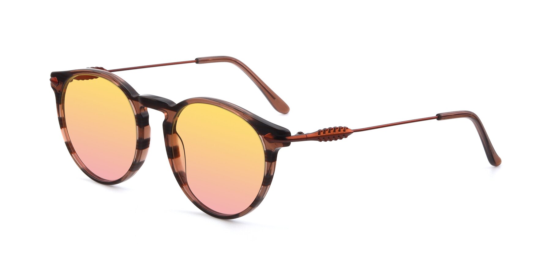 Angle of 17660 in Stripe Brown with Yellow / Pink Gradient Lenses