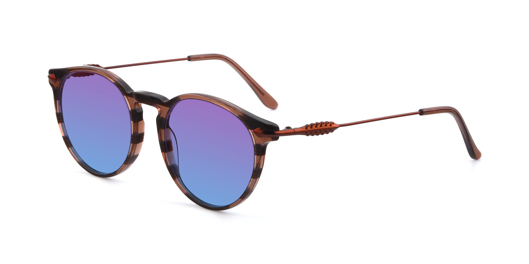Angle of 17660 in Stripe Brown with Purple / Blue Gradient Lenses