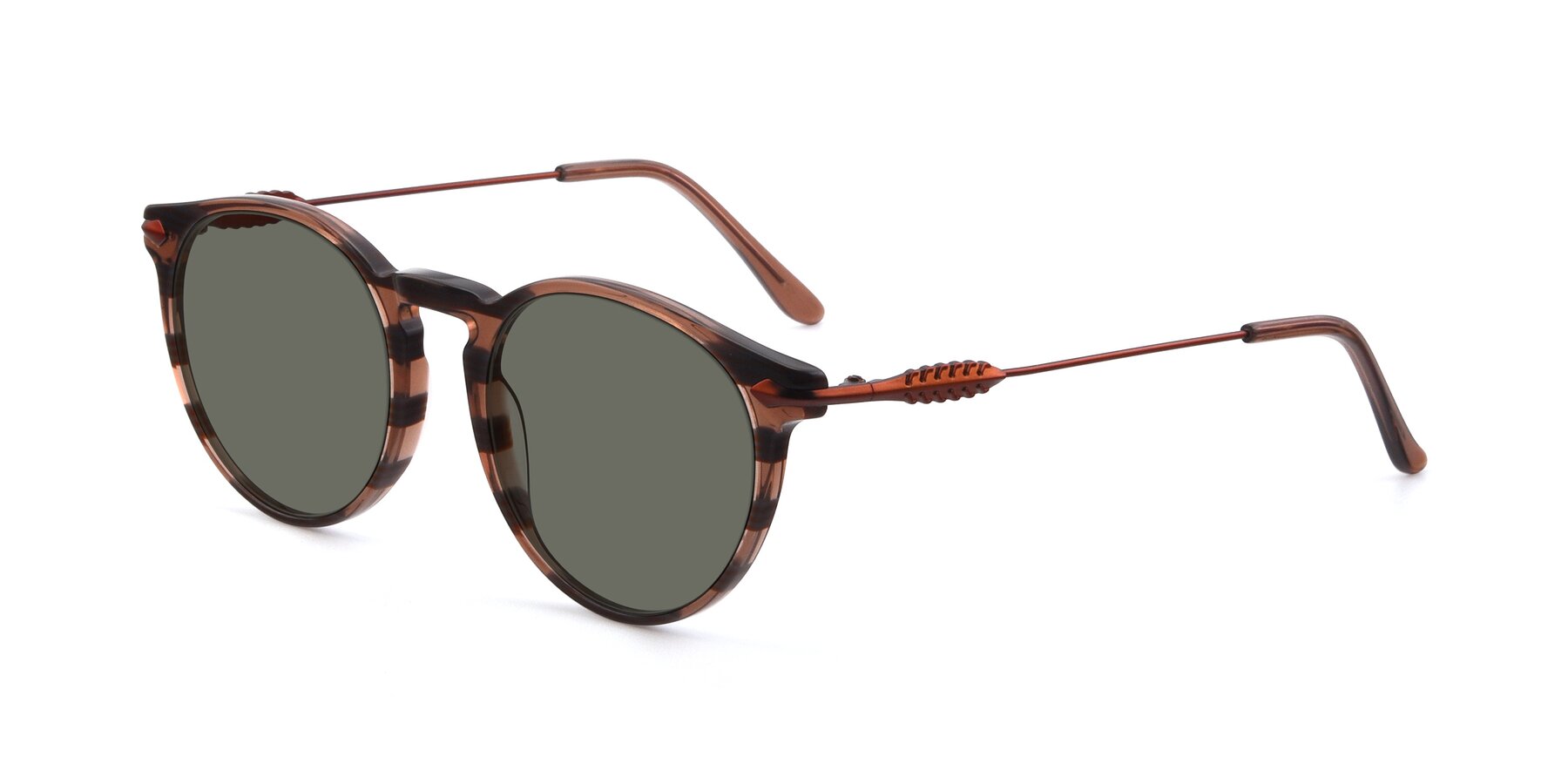 Angle of 17660 in Stripe Brown with Gray Polarized Lenses