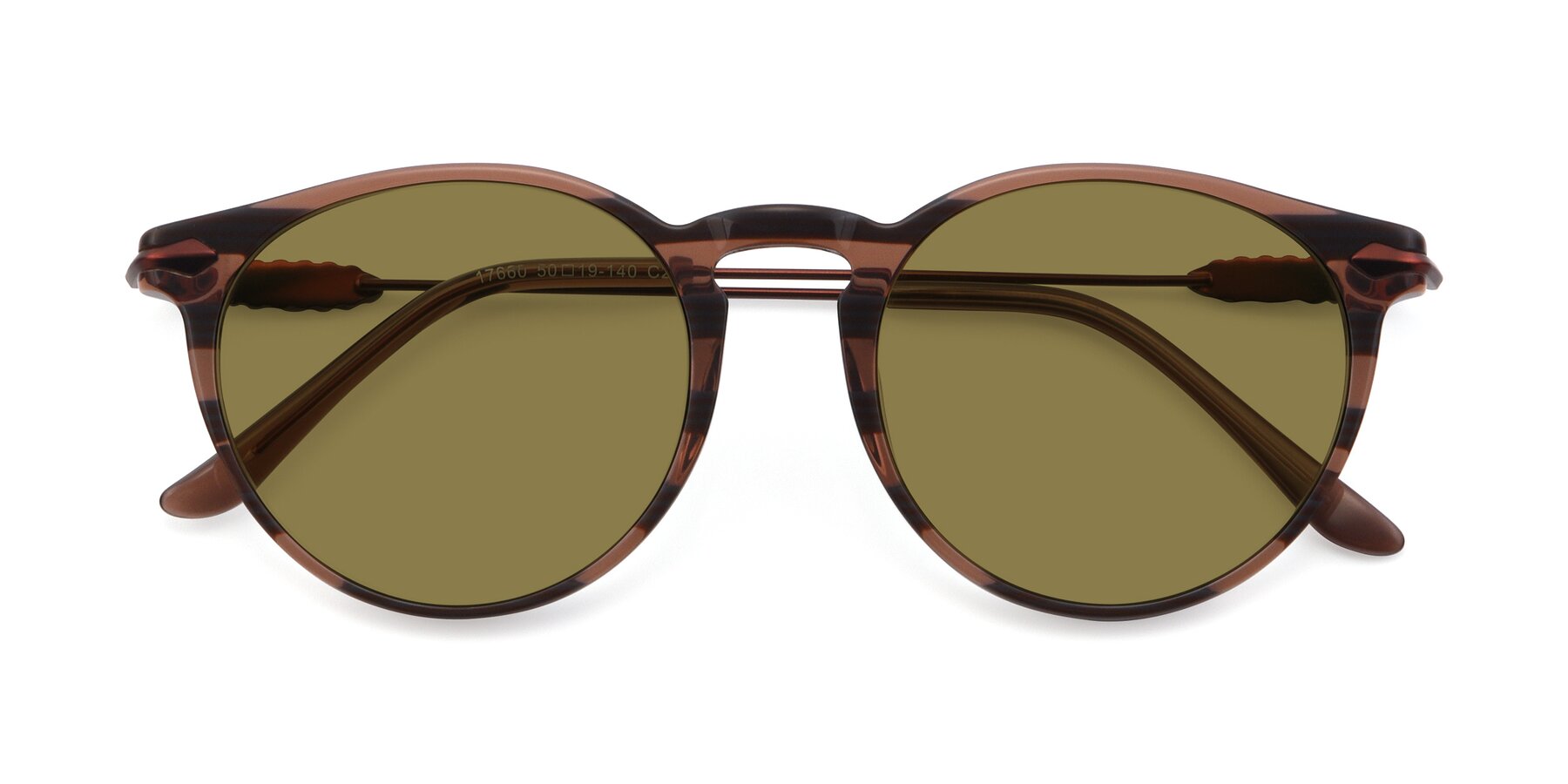 Folded Front of 17660 in Stripe Brown with Brown Polarized Lenses