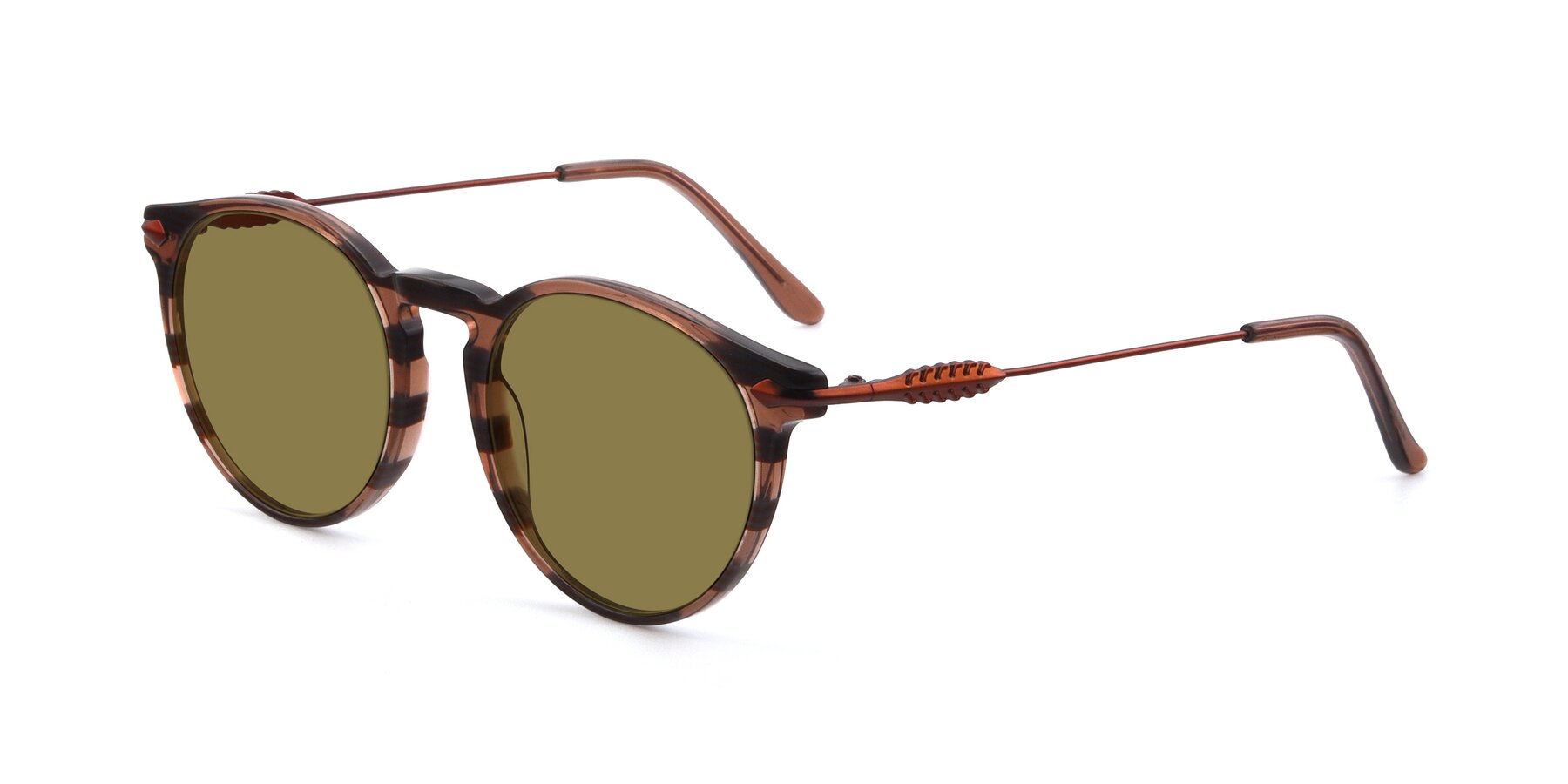 Angle of 17660 in Stripe Brown with Brown Polarized Lenses
