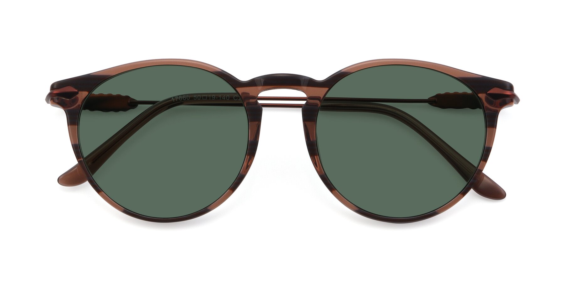 Folded Front of 17660 in Stripe Brown with Green Polarized Lenses