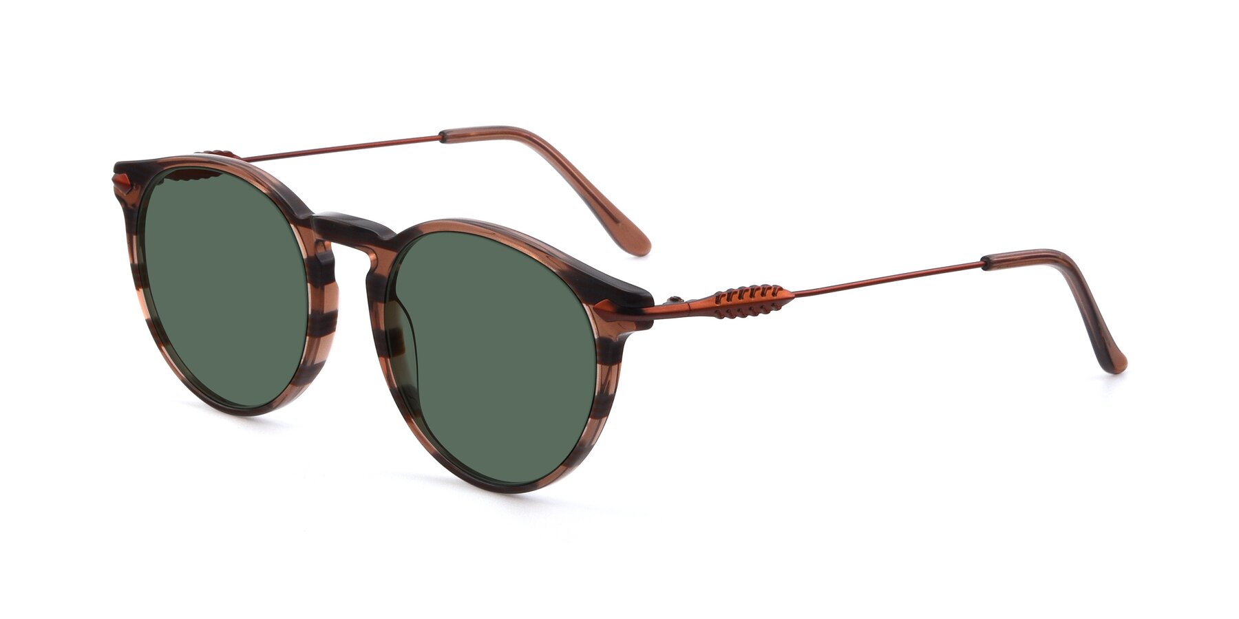 Angle of 17660 in Stripe Brown with Green Polarized Lenses