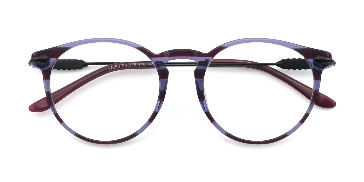 17660 - Stripe Purple Eyeglasses